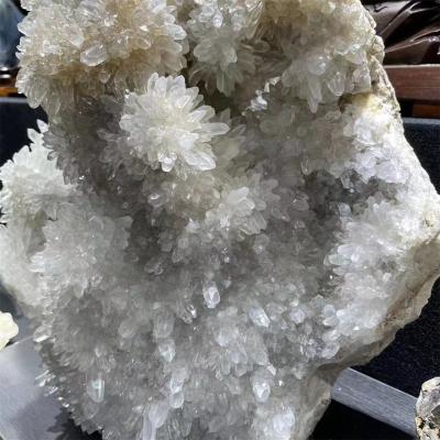 China China Natural White Herkimer Diamond Chrysanthemum Cluster Big Size Specimen Crystal Cluster For Sale for sale