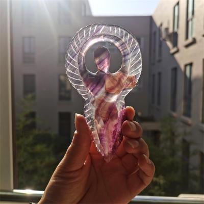 China Natural China Crystal Fluorite Goddess Figurine Satues For Home Decoration Gifts for sale