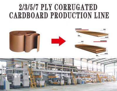 China 5 Ply 1800mm Corrugated Cardboard Production Line 100 Speed Full Automatic for sale