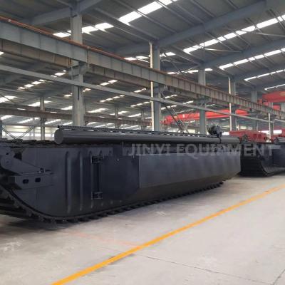 China Machinery repairs workshop 20 tons amphibious pontoon with additional pontoons and weeds exported to Russia for sale