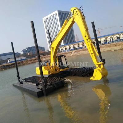 China Machinery Repair Shops JY200 Amphibious Excavator With Extra Pontoons And 4pcs Weed for sale