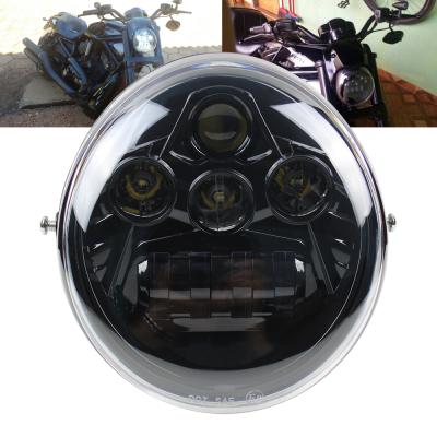 China Black Aluminum LED Headlight For VRod VRSCR VRSCX VRSCE VRSC VRSCW DOT Approved Motorcycle LED Spotlight for sale