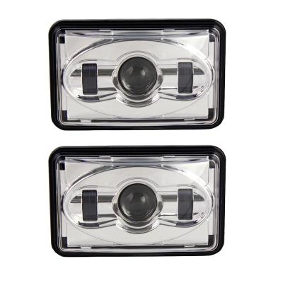 China WUKMA 40w 4x6 Aluminum Hi/Lo Inch Beam High Power H4 Silver LED Square Headlight For Trucks for sale