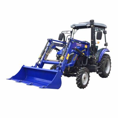 China Compact Farms Wheel Cab Tractor 45hp 4wd Model With Front End Loader And Backhoe for sale