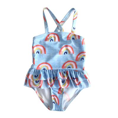 China One Piece Rainbow Swimwear Kids Girls Beach Wear Swimwear Toddler Rainbow Swimwear Breathable Swimwear of children for sale