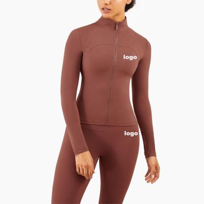 China 2022 anti static fast shipping low moq long sleeve woman sport crop top with zipper for sale