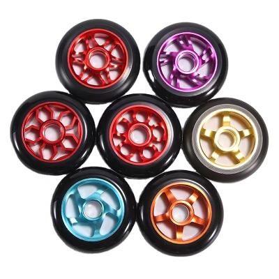 China Electric scooters DDS 2Pcs 100mm pro scooters replacement wheels with Abec 9 bearings fit for MGP/Razor/Lucky Envy /Vokul pro for sale