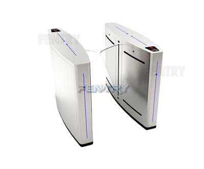 China 304 Stainless Steel Tech Biometric Fingerprint Time Attendance Swing Turnstile Flap Barrier Gate for sale