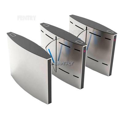 China 304 stainless steel flap barrier turnstile used for indoor or outdoor Rfid waist turnstile barrier gate system flap gate for sale