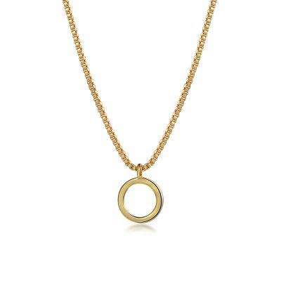 China 2021 Hot Selling CLASSIQUE 18k Gold Circle Round Choker Pendant Necklace For Women for sale