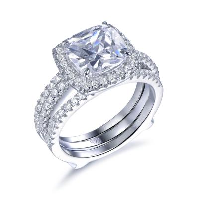 China CLASSIC Bridal Jewelry Promise Ring 925 Sterling Silver CZ Zircon Engagement Wedding Band Rings For Women for sale