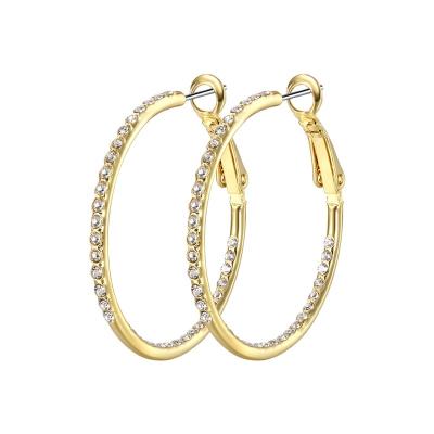 China CLASSIC oversized copper brass hoop earrings gold hoop earrings rose extra large 5A gold CZ hoop earrings for sale