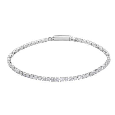 China Brilliant Diamond High Quality CLASSIC 925 Sterling Silver Tennis CZ Bracelet for sale