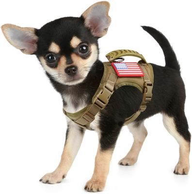 China Military Cat DETACHED Dog Vest With Handle Nylon Army Dog Harness Small Heavy Duty Tactical Wholesale for sale