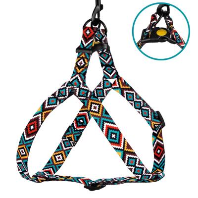 China 2021 Ethnic Amazon Thoughtful Portia Style Aztec Pattern Adjustable Nylon Tribal Printing Dog Harness Designer Dog Harness for sale