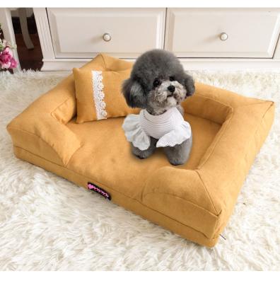 China Wholesale Travel Calming Detachable Washable Anxious Dogs Bed Memory To Foam Orthopedic Pet Sofa Bed Dog Bed for sale