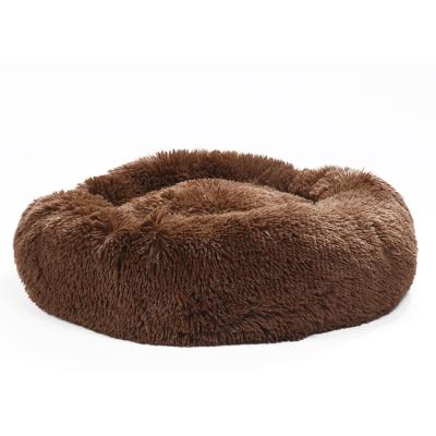 China Round Cheap Dog Beds Travel Plush Luxury Pet Bed For Dog Pet Nest Cat Deep Sleep Plush Round Kennel Teddy Cat Soft Dog Bed Mat for sale