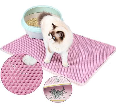 China Durable Waterproof Fashion Double-Layer EVA Toilet Cat Litter Mat for sale