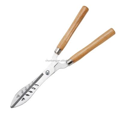 China Anti-Slip Grip Handle Gardening Wood Hedge Shears Sharp Cutting Blade Durable Long-blade Hedge Shears for sale