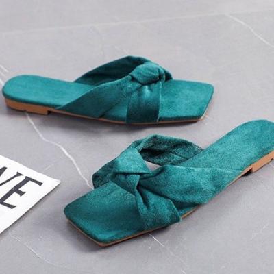 China GIRL LQ3008 flat sandals fashion trend new style square toe women shoes summer BUSY large size slippers for sale