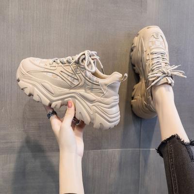 China Fashion trend GIRL KH3001 BUSY drop shipping women genuine leather sneakers 2022 spring and summer fashion chunky sneakers for ladies for sale