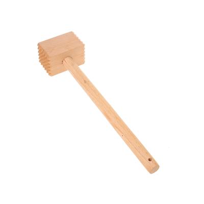 China Wood Viable Square Beech Wood Meat Hammer With Sharp Teeth Kitchen Tool Wooden Mallet for sale