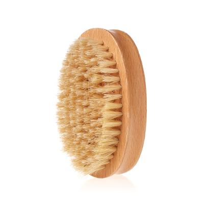 China All Household Natural Teak Wood Handle Horsehair Bamboo Foot Back Wash Bath Cleaning Brush for sale