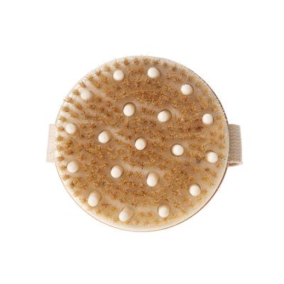 China All Eco Natural Natural Organic Round Massage Bath Body Brush Boar Stiffens Exfoliating Dry Skin Brush for sale