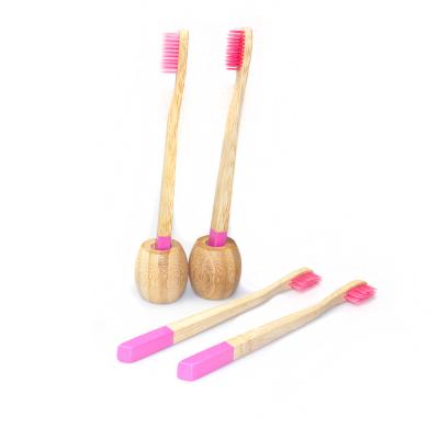 China Natural Eco Friendly Custom Logo Bamboo Toothbrush With Travel Case For Adult And Kids for sale