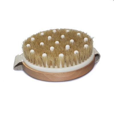 China All Natural Wholesale High Quality Bamboo Dry Skin Body Brush Boar Stiffens Bath Brush for sale