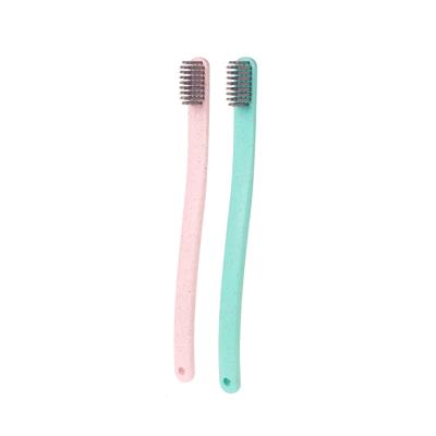 China Eco-Friendly Home Use Biodegradable Porcelain Toothbrush Wheat Straw Adult Toothbrush for sale