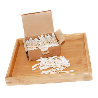 China Dispoable Eco-friendly Bamboo Cotton Or Wooden Ear Stick Cleaning Buds for sale