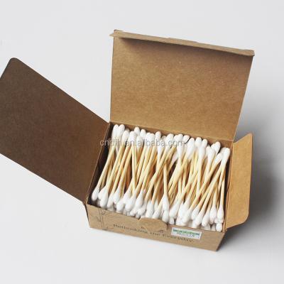 China Eco Friendly Dispoable OEM Bamboo Paper Box Stick Cotton Buds for sale