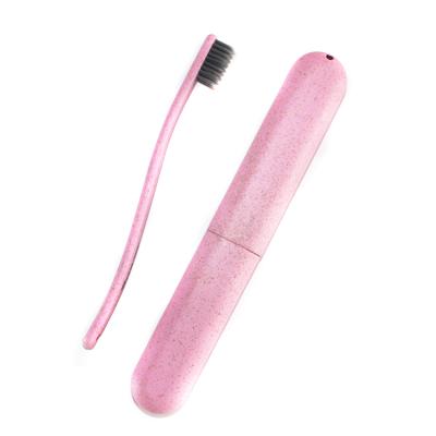 China Outdoor Eco-friendly Wheat Straw Fiber Toothbrush OEM Eco Friendly Travel Case for sale