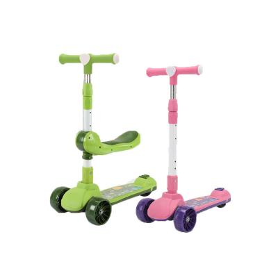 China Adjustable Handlebar Height Aluminum alloy T-handle 3 in 1 kids scooter with seat flash children kick scooter for sale