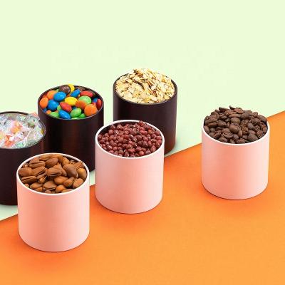 China Custom Small Herb Tin Canister Coffee Metal Empty Tea Canister Round Food Tin Can for sale