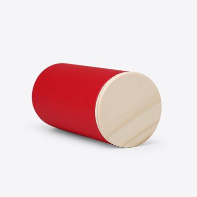 China Biodegradable Wooden Cylinder Lid Cardboard Tea Canister Paper Tube Packaging for sale