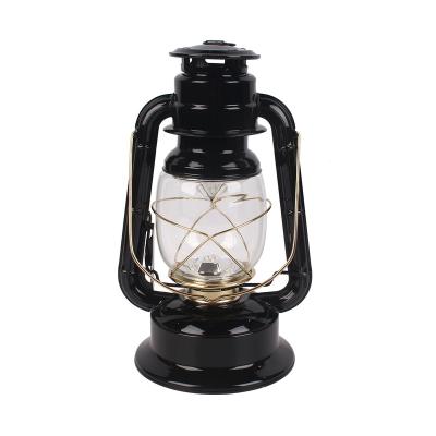 China Garden 30cm Size Black Gold Classic Camping Led Lantern for sale