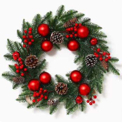 China 2022 New Christmas Wreath INS Style Garland Christmas Decorations Durable Nordic Hotel Door Hanging Decoration for sale