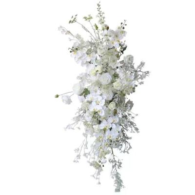 China Best Real Touch Feeling Price Backdrop Wedding Decorative Artificial Hung Wall Layout Decor Flowers Phalaenopsis Babysbreath Flower for sale