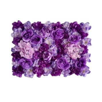 China Purple Real Touch Feeling New Design Artificial Flower Wedding Backdrop Silk Flower Backdrop Wall for sale