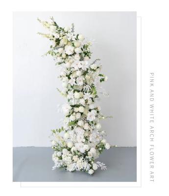 China Wholesale White Horn Feeling Real Touch Artificial Flowers Arch Decoration For Wall Wedding Garden Decoration for sale