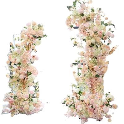 China Real Touch Smelling China Manufacturer Factory Price Pink Horn Arch Decoration Artificial Flowers For Arch for sale