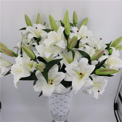 China Hot Selling Living Room Decoration Indoor Outdoor 34cm Real Touch Plastic Artificial Lily Flowers Wedding Activities Party Gifts for sale