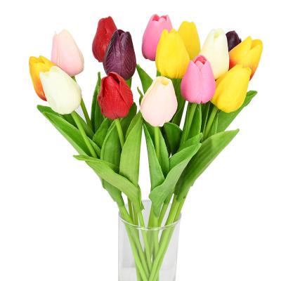 China Artificial Single PU Tulip Wholesale Home Wedding Decoration Eco-friendly Handmade Color for sale