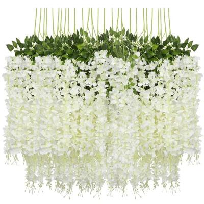 China High Quality Durable Artificial Wisteria Flower Hanging Wisteria For Wedding Stage Ceiling Decoration for sale