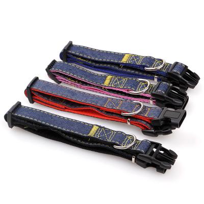 China Viable wholesale custom made denim pet collar pet supplies and accessories chian dog collar for cats for sale