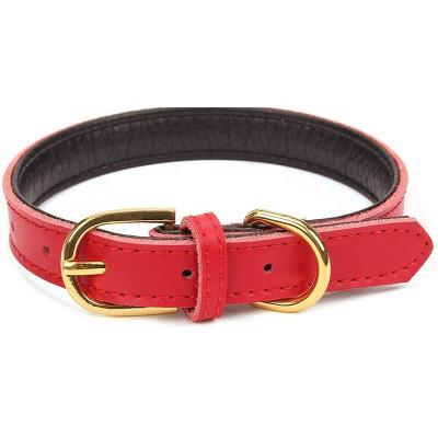 China Viable Manufacturers Customized Dog Collar Top Layer Cowhide Genuine Leather Leather Dog Collar for sale