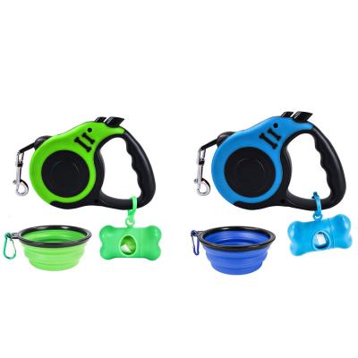 China Amazon Best Selling Automatic Retractable Pet Leash Sustainable Dog Walking Set With Water Bottle And Poop Bag for sale