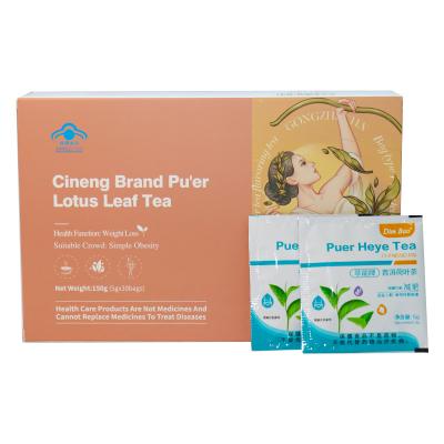 China Decaf Chinese Organic Food CINENG BRAND PU'ER LOTUS LEAF TEA Slim Tea For Weight Loss Detox Organic Diet Tea for sale